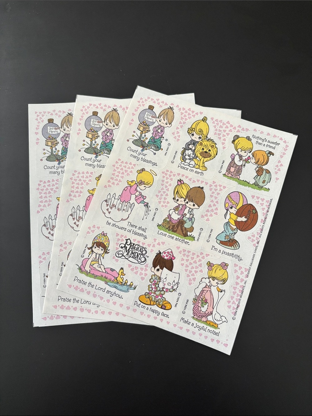Vintage 90’s Precious Moments Sticker Sheets